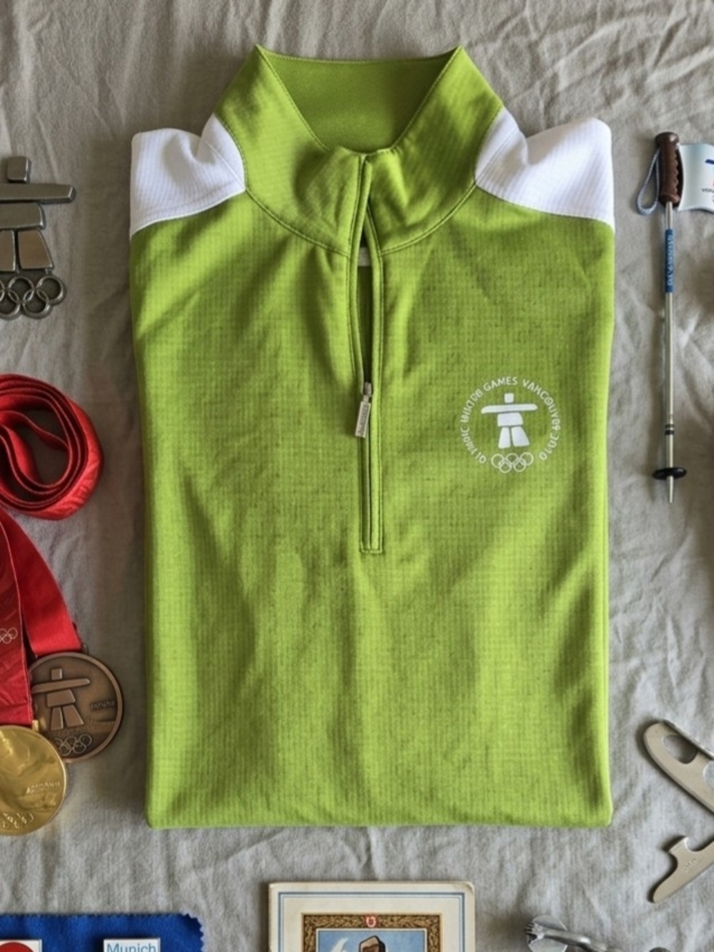 Vancouver 2010 Olympic Games Lime Green Half-Zip Men's Shirt